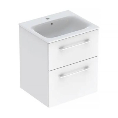 Тумба з раковиною Geberit Selnova Square 501.232.00.1 підвісна 55 см білий глянець