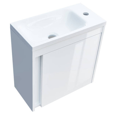 Тумба з раковиною Devit Small 063050W, 50 см, білий глянець Тумба з раковиною Devit Small 063050W, 50 см, білий глянець