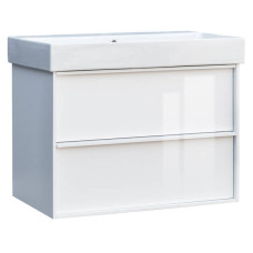 Тумба з раковиною Devit Quadra 083085W, 85 см, біла глянцева