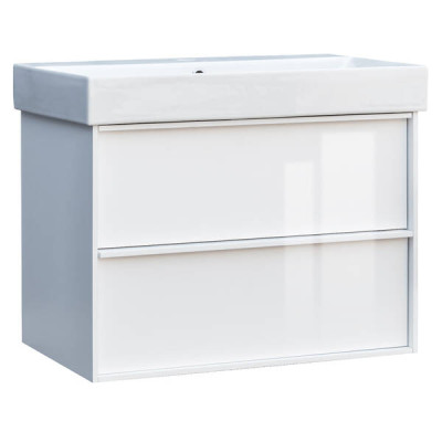 Тумба з раковиною Devit Quadra 083085W, 85 см, біла глянцева