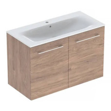Тумба з раковиною Geberit Selnova Square 501.262.00.1 підвісна 100 см горіх темний