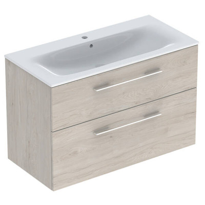 Тумба з раковиною Geberit Selnova Square 501.247.00.1 підвісна 100 см горіх світлий