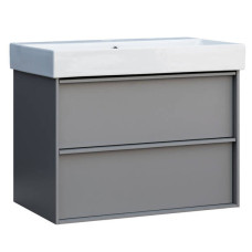 Тумба з раковиною Devit Quadra 083085G, 85 см, сіра матова