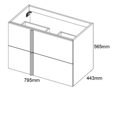 Тумба Royo Onix C0075458 80 см з раковиною Slim, cірий цемент