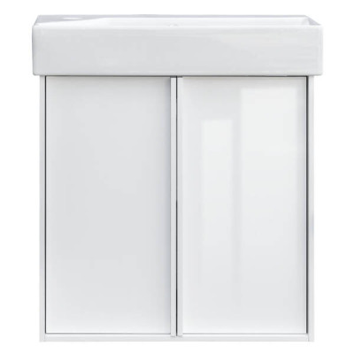 Тумба з раковиною Devit Quadra 83055W, 55 см, біла глянцева