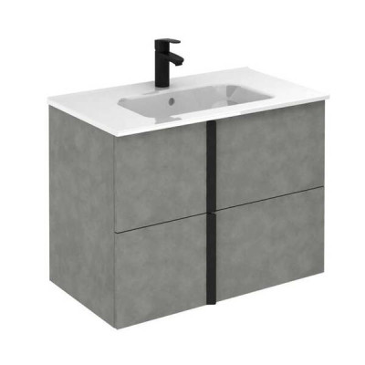 Тумба Royo Onix C0074436 60 см з раковиною Slim, cірий цемент