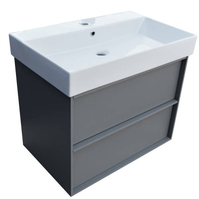Тумба з раковиною Devit Quadra 083070G, 70 см, сіра матова Тумба з раковиною Devit Quadra 083070G, 70 см, сіра матова