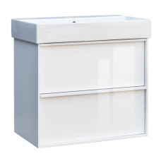 Тумба з раковиною Devit Quadra 083060W, 60 см, біла глянцева
