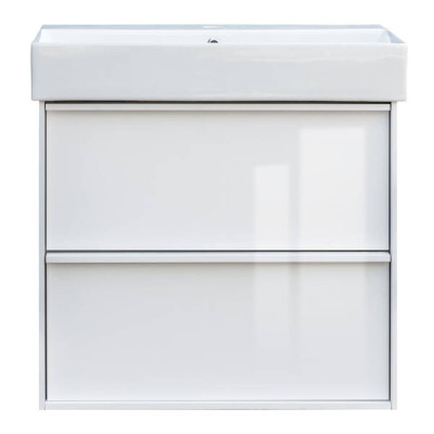 Тумба з раковиною Devit Quadra 083060W, 60 см, біла глянцева Тумба з раковиною Devit Quadra 083060W, 60 см, біла глянцева
