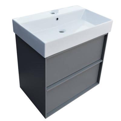 Тумба з раковиною Devit Quadra 083060G, 60 см, сіра матова Тумба з раковиною Devit Quadra 083060G, 60 см, сіра матова