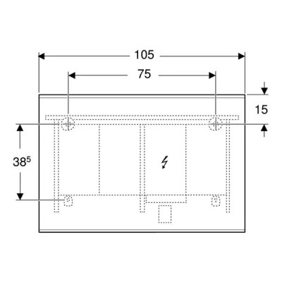Дзеркало Geberit Option Plus Square 502.784.00.1 з LED-підсвічуванням 1050х700 мм