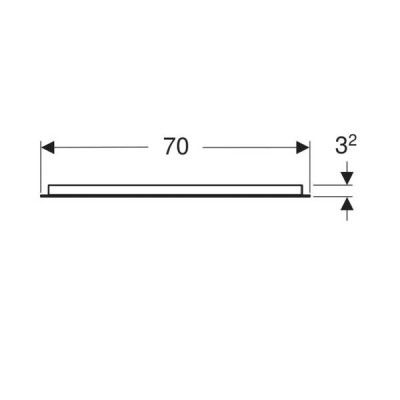 Дзеркало Geberit Option Basic 502.806.00.1 700x700 мм, з LED підсвічуванням зверху по горизонталі