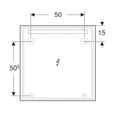 Дзеркало Geberit Option Basic 502.806.00.1 700x700 мм, з LED підсвічуванням зверху по горизонталі