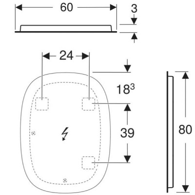 Дзеркало Geberit Option Oval 502.800.00.1 з непрямою підсвіткою 60х80 см Дзеркало Geberit Option Oval 502.800.00.1 з непрямою підсвіткою 60х80 см