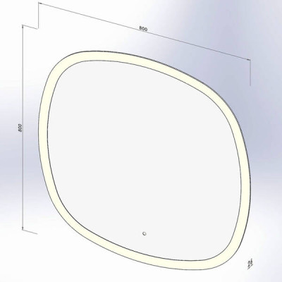 Дзеркало Devit Ovale 4408080 800х800 мм з тачсенсором, LED підсвічуванням та підігрівом Дзеркало Devit Ovale 4408080 800х800 мм з тачсенсором, LED підсвічуванням та підігрівом