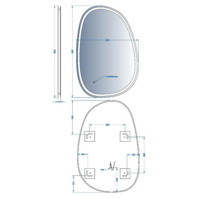 Дзеркало Devit Style 5416090 Асиметричне дзеркало з LED підсвіткою та тачсенсором 628x928 мм Дзеркало Devit Style 5416090 Асиметричне дзеркало з LED підсвіткою та тачсенсором 628x928 мм