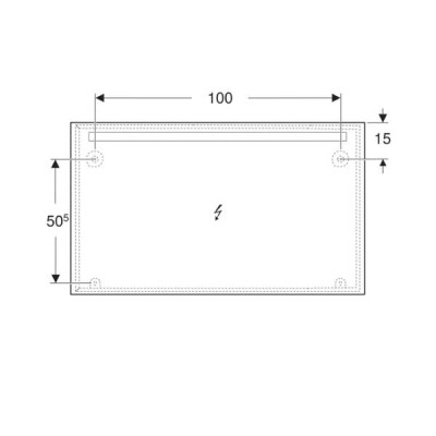 Дзеркало Geberit Option Basic 502.810.00.1 1200x1200 мм, з LED підсвічуванням зверху по горизонталі