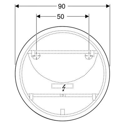 Дзеркало Geberit Option Round 502.799.00.1 з LED-підсвічуванням 900х900 мм