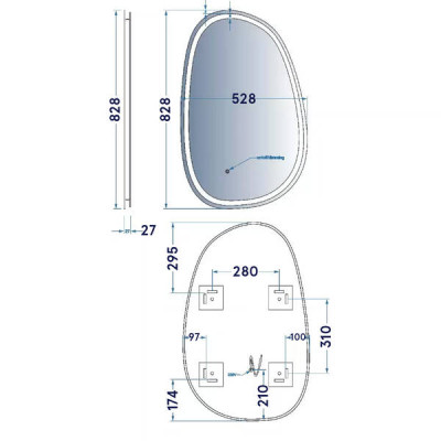 Дзеркало Devit Style 5415080 асиметричне з LED підсвіткою та тачсенсором 800х500 мм Дзеркало Devit Style 5415080 асиметричне з LED підсвіткою та тачсенсором 800х500 мм