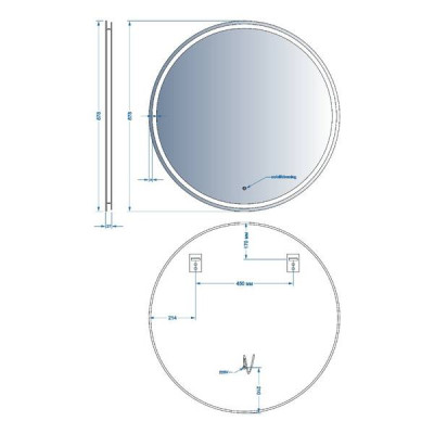 Дзеркало Devit AllRound 5501090 кругле з LED підсвіткою та тачсенсором 878x878 мм Дзеркало Devit AllRound 5501090 кругле з LED підсвіткою та тачсенсором 878x878 мм