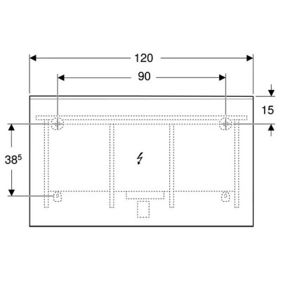 Дзеркало Geberit Option Plus Square 502.785.00.1 з LED-підсвічуванням 1200х700 мм
