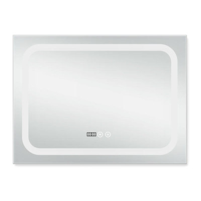 Зеркало Qtap Mideya (DC-F906) 800х600 с LED-подсветкой Touch, с антизапотеванием, с часами, диммером, рег. яркости QT2078F906W Зеркало Qtap Mideya (DC-F906) 800х600 с LED-подсветкой Touch, с антизапотеванием, с часами, диммером, рег. яркости QT2078F906W