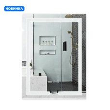 Зеркало Qtap Mideya (DC-F936) 500х800 с LED-подсветкой Touch, с антизапотеванием, с часами, диммером, рег. яркости QT2078F936W