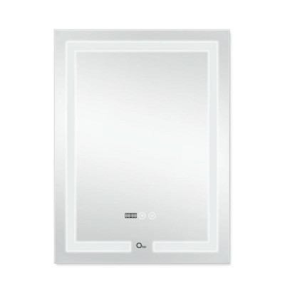 Зеркало Qtap Mideya (DC-F936) 500х800 с LED-подсветкой Touch, с антизапотеванием, с часами, диммером, рег. яркости QT2078F936W Зеркало Qtap Mideya (DC-F936) 500х800 с LED-подсветкой Touch, с антизапотеванием, с часами, диммером, рег. яркости QT2078F936W