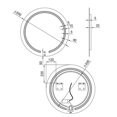 Зеркало Qtap Jay N R590 с LED-подсветкой Touch, диммер, рег. яркости QT07782504W Зеркало Qtap Jay N R590 с LED-подсветкой Touch, диммер, рег. яркости QT07782504W