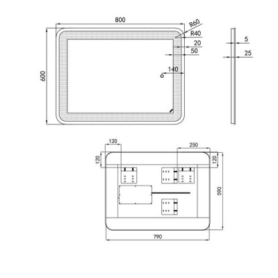 Зеркало Qtap Swan 800х600 с LED-подсветкой Touch, диммер, рег. яркости Reverse QT167814146080W Зеркало Qtap Swan 800х600 с LED-подсветкой Touch, диммер, рег. яркости Reverse QT167814146080W