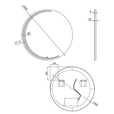 Зеркало Qtap Robin R830 с LED-подсветкой, QT13782601W Зеркало Qtap Robin R830 с LED-подсветкой, QT13782601W