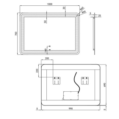 Зеркало Qtap Swan 1000х700 с LED-подсветкой Touch, диммер, рег. яркости QT1678141470100W Зеркало Qtap Swan 1000х700 с LED-подсветкой Touch, диммер, рег. яркости QT1678141470100W