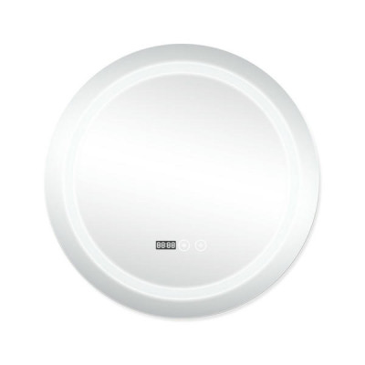 Зеркало Qtap Mideya (DC-F803) R600 с LED-подсветкой Touch, с антизапотеванием, с часами, диммером, рег. яркости QT2078F803W