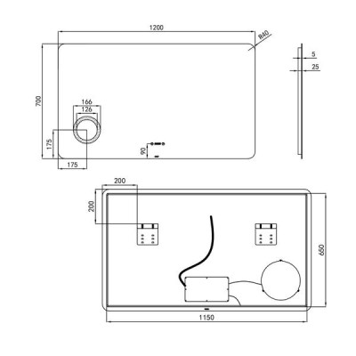 Зеркало Qtap Scorpio 1200х700 с LED-подсветкой Touch, линза, цифровые часы, диммер, рег. яркости QT14781004W Зеркало Qtap Scorpio 1200х700 с LED-подсветкой Touch, линза, цифровые часы, диммер, рег. яркости QT14781004W