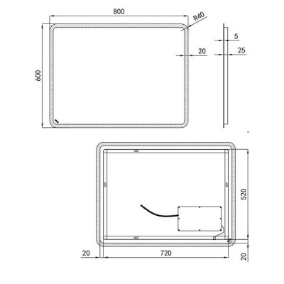Зеркало Qtap Tern 800х600 с LED-подсветкой Sensor, Reverse QT177814276080W Зеркало Qtap Tern 800х600 с LED-подсветкой Sensor, Reverse QT177814276080W