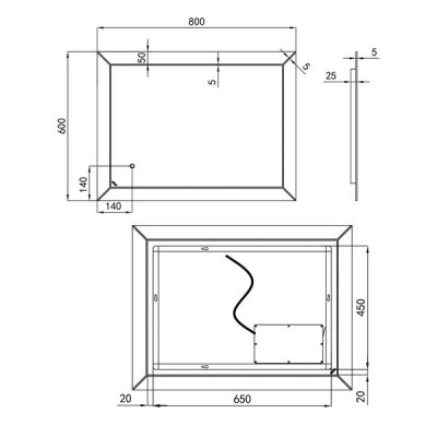Зеркало Qtap Aries 800х600 с LED-подсветкой Touch, диммер, рег. яркости Reverse QT037816016080W Зеркало Qtap Aries 800х600 с LED-подсветкой Touch, диммер, рег. яркости Reverse QT037816016080W