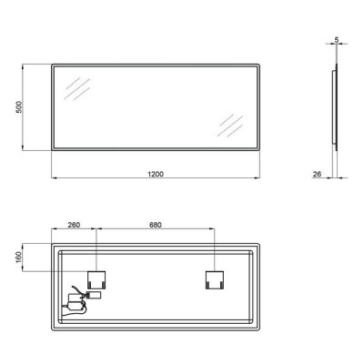 Зеркало Qtap Tern 1200x500 с LED-подсветкой Sensor, QT1778140450120W Зеркало Qtap Tern 1200x500 с LED-подсветкой Sensor, QT1778140450120W