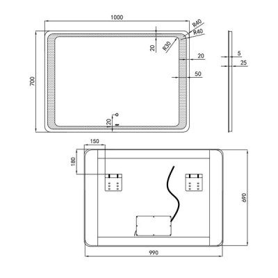 Зеркало Qtap Leo 1000х700 с LED-подсветкой Touch, диммер, рег. яркости QT1178141870100W Зеркало Qtap Leo 1000х700 с LED-подсветкой Touch, диммер, рег. яркости QT1178141870100W
