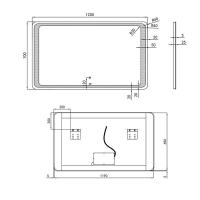 Зеркало Qtap Leo 1200х700 с LED-подсветкой Touch, диммер, рег. яркости QT1178141870120W Зеркало Qtap Leo 1200х700 с LED-подсветкой Touch, диммер, рег. яркости QT1178141870120W