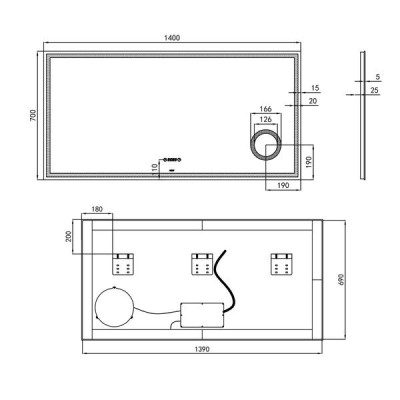 Зеркало Qtap Stork 1400х700 с LED-подсветкой Touch, линза, цифровые часы, диммер, рег. яркости QT1578142270140W Зеркало Qtap Stork 1400х700 с LED-подсветкой Touch, линза, цифровые часы, диммер, рег. яркости QT1578142270140W
