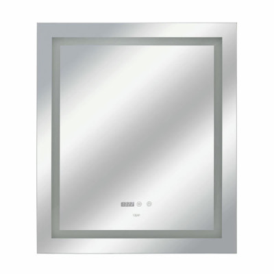 Зеркало Qtap Mideya 700х800 с LED-подсветкой Touch, с антизапотеванием, с часами, диммером, рег. яркости QT2078DCF7080W