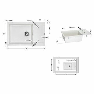 Кухонная мойка Lidz 781x510/200 STO-10 (LIDZSTO10781510200) Кухонная мойка Lidz 781x510/200 STO-10 (LIDZSTO10781510200)