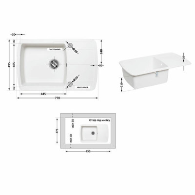 Кухонная мойка Lidz 770x490/200 WHI-01 (LIDZWHI01770490200) Кухонная мойка Lidz 770x490/200 WHI-01 (LIDZWHI01770490200)