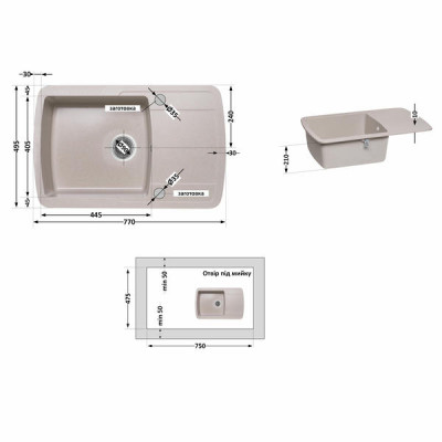 Кухонна мийка Lidz 770x490/200 COL-06 (LIDZCOL06770490200) Кухонна мийка Lidz 770x490/200 COL-06 (LIDZCOL06770490200)