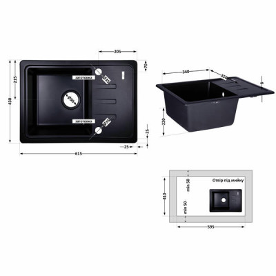 Кухонна мийка Lidz 620x435/200 ANT-15 (LIDZANT15620435200) Кухонна мийка Lidz 620x435/200 ANT-15 (LIDZANT15620435200)
