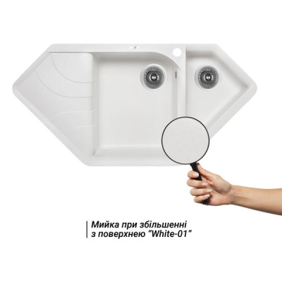 Кухонна мийка з додатковою чашею Lidz 1000x500/225 WHI-01 (LIDZWHI011000500225) Кухонна мийка з додатковою чашею Lidz 1000x500/225 WHI-01 (LIDZWHI011000500225)