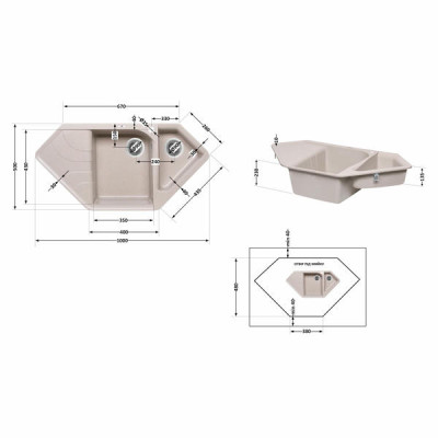 Кухонная мойка с дополнительной чашей Lidz 1000x500/225 COL-06 (LIDZCOL061000500225) Кухонная мойка с дополнительной чашей Lidz 1000x500/225 COL-06 (LIDZCOL061000500225)