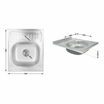 Кухонна мийка Lidz 6050 0,6 мм Satin (LIDZ605006SAT)