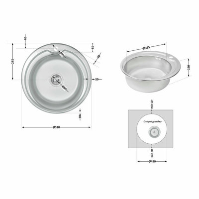 Кухонна мийка Lidz 510-D 0,8 мм Satin (LIDZ510DSAT) Кухонна мийка Lidz 510-D 0,8 мм Satin (LIDZ510DSAT)