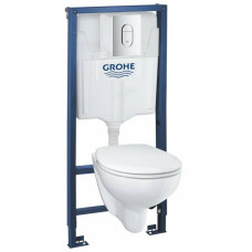 Комплект 5-в-1 Grohe 39418000 Solido: унітаз підвісний безобідковий з кришкою Soft close та інсталяція Rapid SL